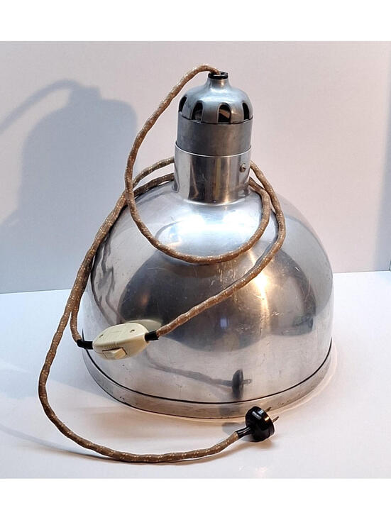 Other - Vintage MCM Industrial Aluminum Pendant Lamp 1940s-1970s Works